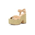 thumbnail image 1 of Sam Edelman Trianna Sesame Squared Open Toe Ankle Strap Block Heeled Sandals (Sesame, 6.5), 1 of 7
