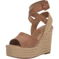thumbnail image 1 of Sam Edelman Vada Cuoio Ankle Strap Squared Open Toe Wedge Heeled Sandals (Cuoio, 11), 1 of 6