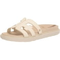 thumbnail image 1 of Sam Edelman Valeri Modern Ivory Open Toe Slip On Classic Leather Slides Sandals (Modern Ivory, 8), 1 of 6