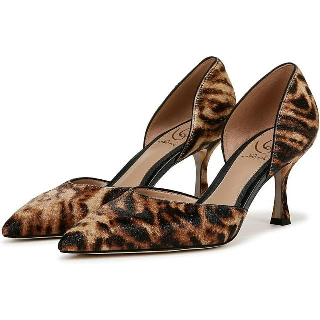 Sam Edelman Victoria Tiger Brown Multi Slip On Pointed Toe Stiletto Heeled Pumps (Tiger Brown Multi, 5.5)