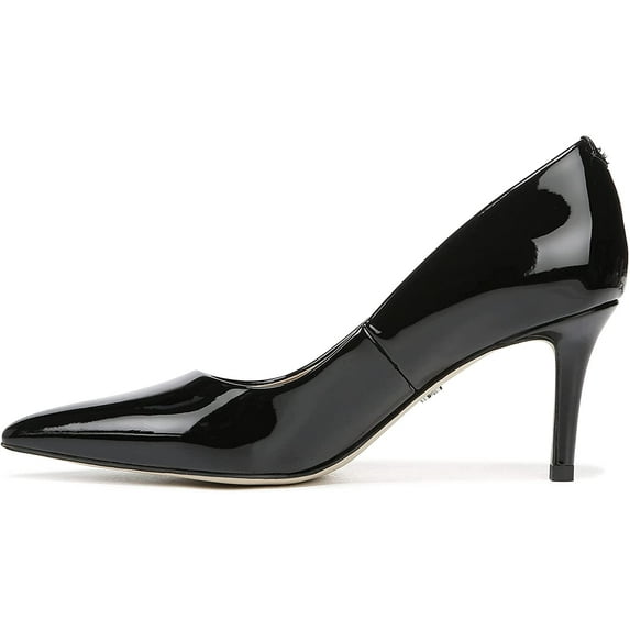 Sam Edelman Vienna Black Patent Stiletto Heel Pointed Toe Slip On Fashion Pumps (Black Patent, 9)