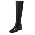 thumbnail image 1 of Sam Edelman Wade Stacked Heel Square Toe Retro Wide Calf Knee High Fashion Boots (Black Leather Wide Calf, 10.5), 1 of 5
