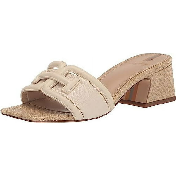 Sam Edelman Waylon Modern Ivory Slip On Squared Open Toe Mule Block Heel Sandals (Modern Ivory, 9.5)