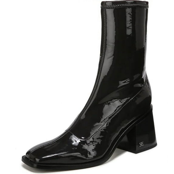 Sam Edelman Wells Slate Purple Stacked Block Heel Squared Toe Fashion Ankle Boot (Slate Purple, 7.5)