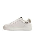 thumbnail image 1 of Sam Edelman Wess White Leather Lace Up Rounded Toe Fur Detailed Low Top Sneakers, 1 of 6
