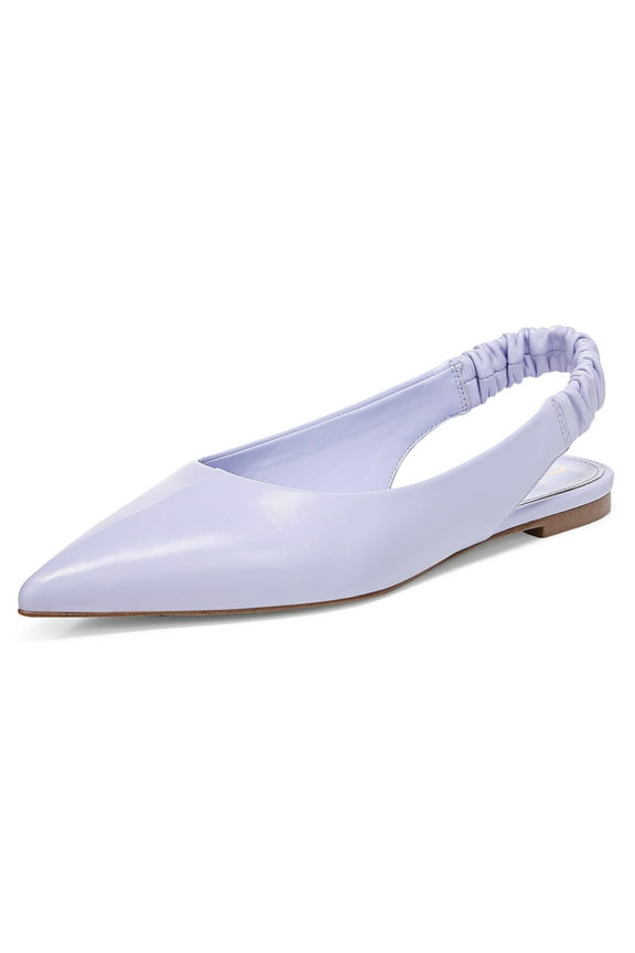 Whitney Misty Lilac Pointed Toe Leather Slingback Flat Dress Mules (MISTY LILAC, 8.5)