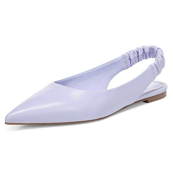 Sam Edelman Whitney Misty Lilac Pointed Toe Leather Slingback Flat Dress Mules (MISTY LILAC, 8.5)