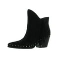 thumbnail image 1 of Sam Edelman Willie Pointed Toe Western Block Heel Womens Fringe Ankle Bootie (BLACK, 7.0), 1 of 3