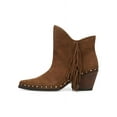 thumbnail image 1 of Sam Edelman Willie Pointed Toe Western Block Heel Womens Fringe Ankle Bootie (HAZELNUT, 10.5), 1 of 6