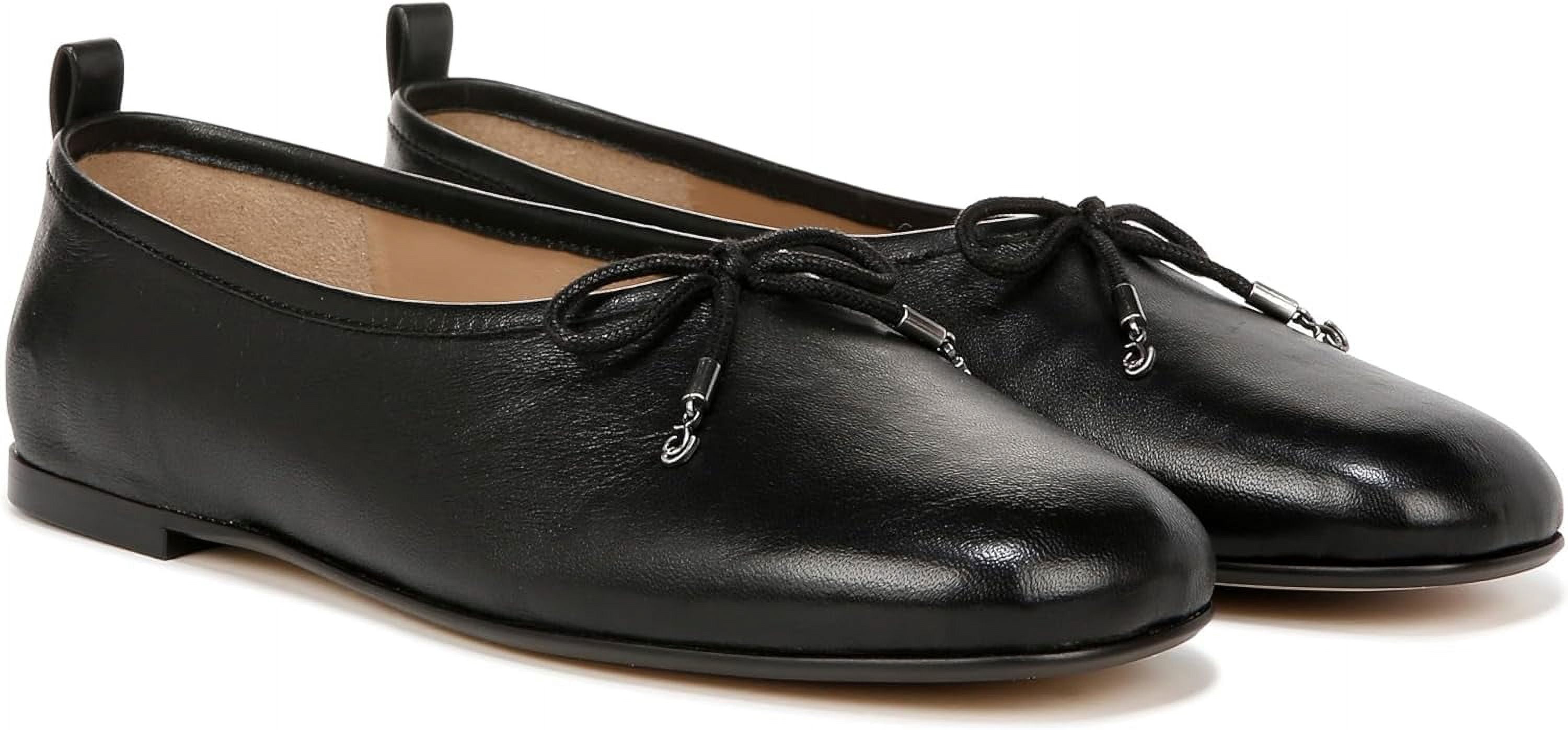Sam Edelman Women's Ari Ballet Flat Black Leather 5.5M - Walmart.com