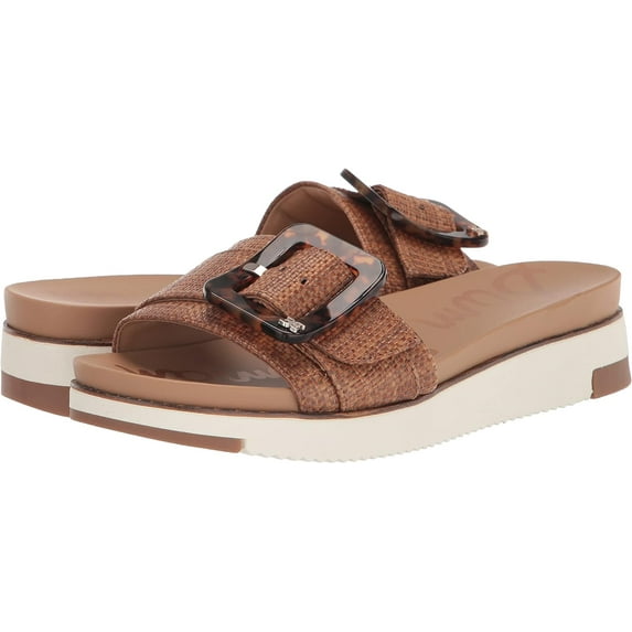 Sam Edelman Women's Ariane Buckle Heel Sandal Cuoio 5M