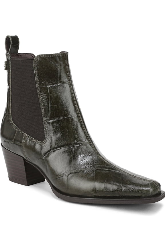Women's Ashtyn Ankle Bootie Deep Olive Croco 6M
