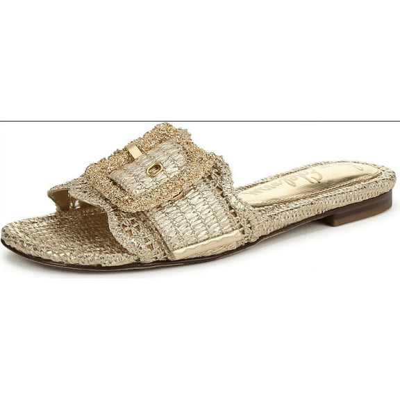Sam Edelman Women's Bambi Slide Sandal - Natural, Size 6 – Comfortable & Stylish Flat Slip-On Sandal