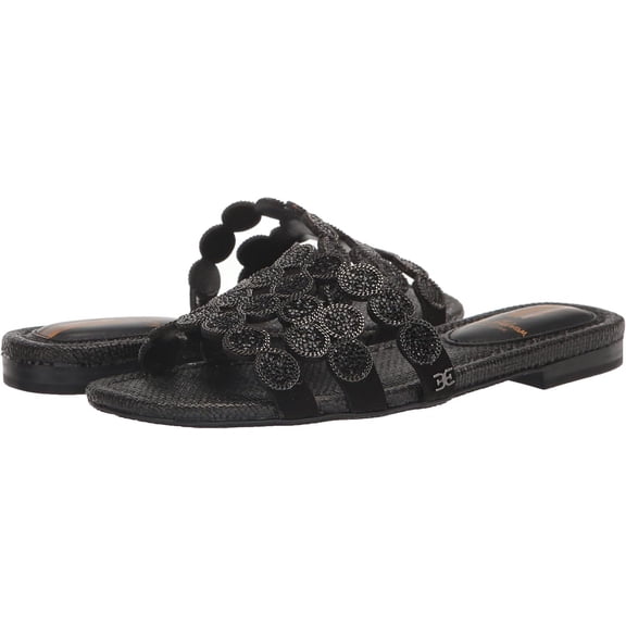 Sam Edelman Women's Bay Sandal Black Marche Embellishment 6.5M