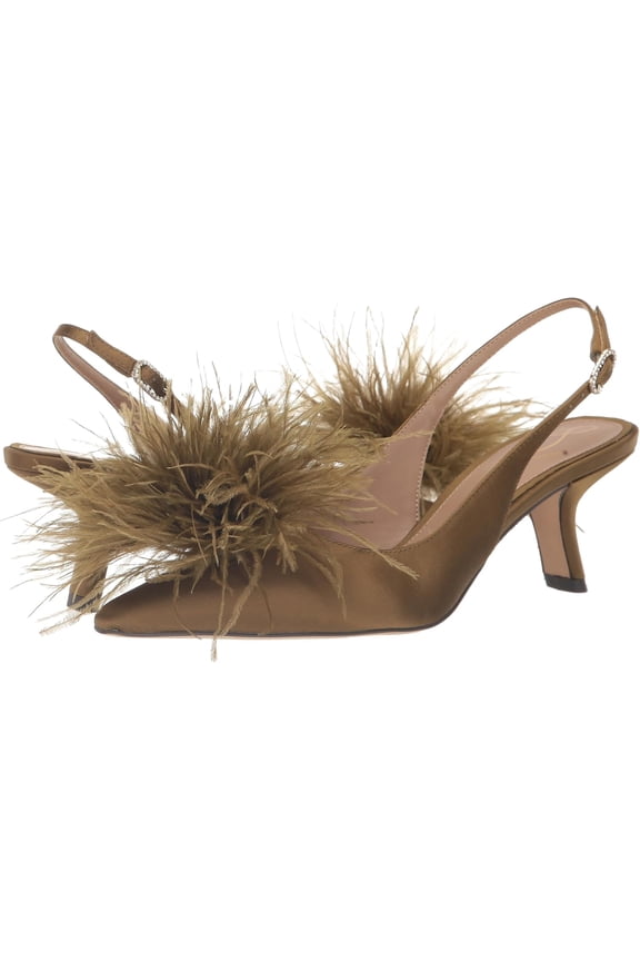 Women's Bianka Feather Slingback Pump Olive 5.5M