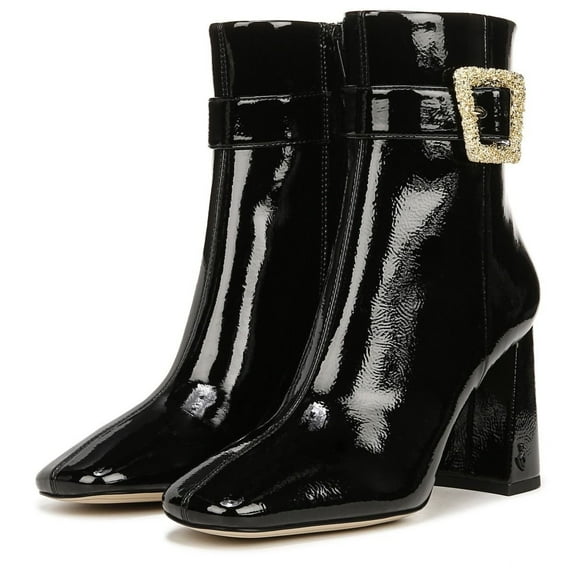 Sam Edelman Women's Corinne Square Toe Dress Bootie Black Patent 8M
