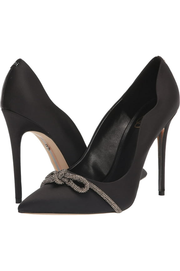 Women's Deela Pumps Black Satin 10M
