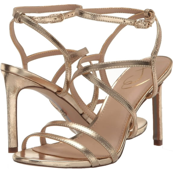 Sam Edelman Women's Delanie Heeled Sandals Gold Leather 10M