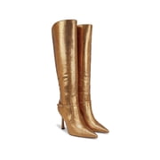 Sam Edelman Womens Elia Pointed Toe Knee High Boot Medallion Gold Snake 5.5M