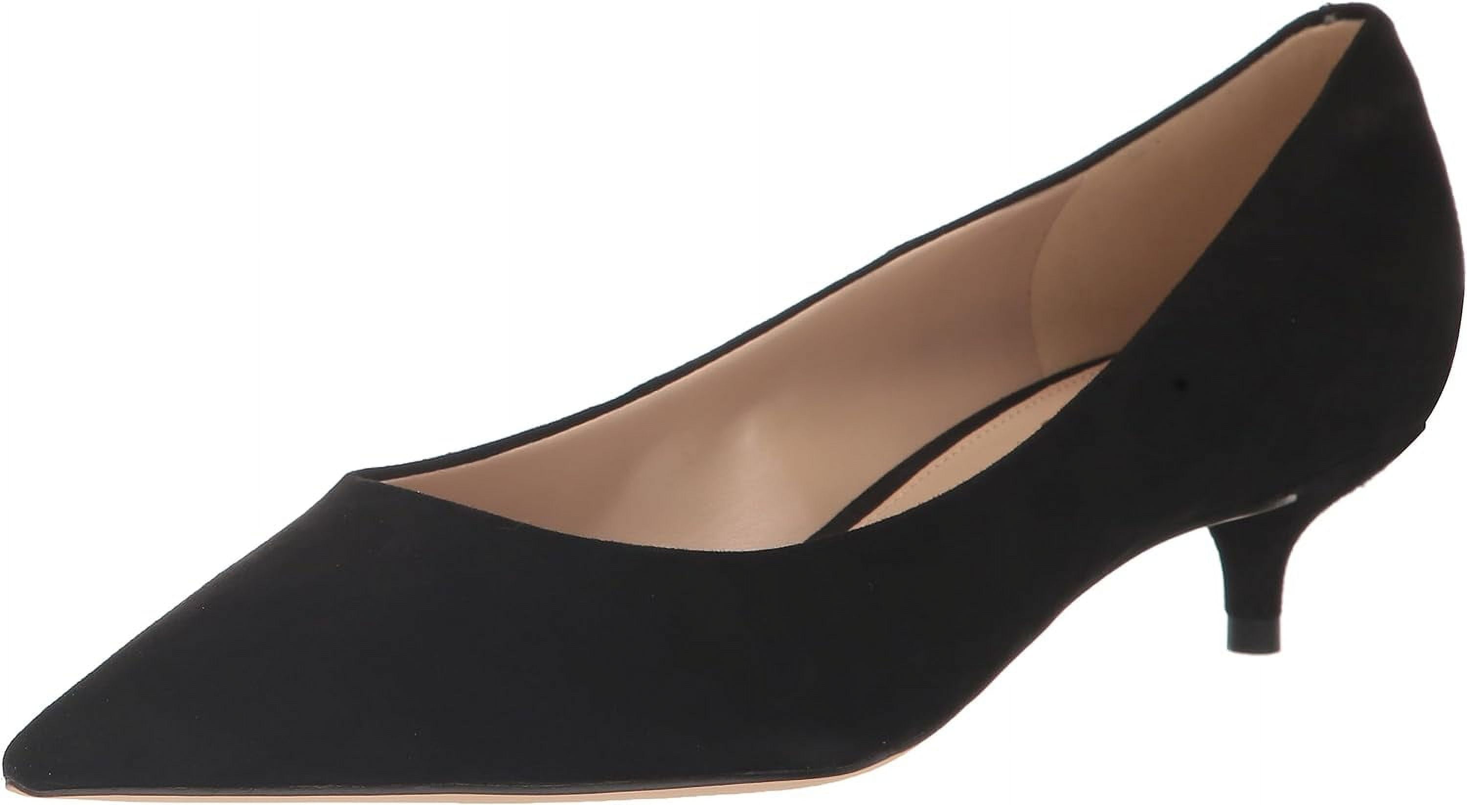 Black suede kitten heel pumps new arrivals
