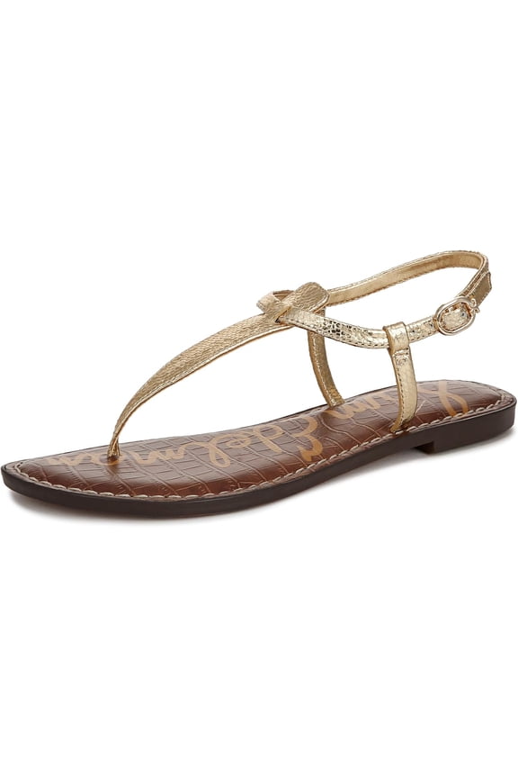 Women's Gigi Thong Sandal Amber Gold Metallic 7M
