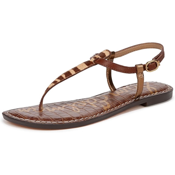Sam Edelman Women's Gigi Thong Sandal Beechwood Zebra Multi 9.5M