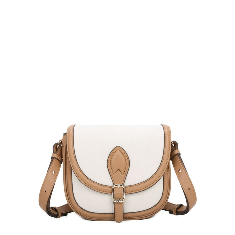 Sam Edelman Women's Giorgia Saddle Handbag, Natural Canvas