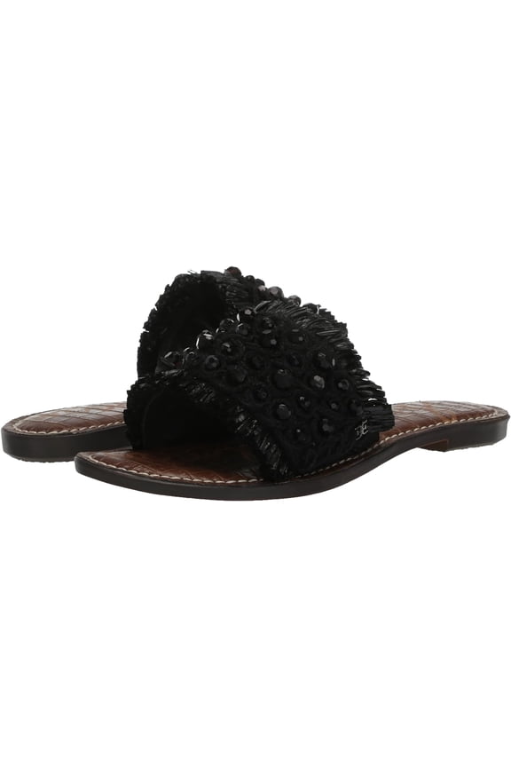 Women's Gladys Flat Sandal Black Raffia 5M