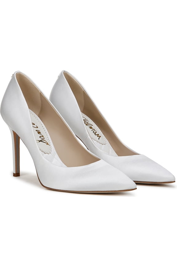 Women's Hazel Bright White Satin Pump 11M