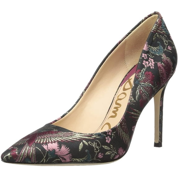 Sam Edelman Women's Hazel Pump Pointed Toe Stiletto Black/Multi Jacquard Print (10)