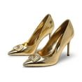 thumbnail image 1 of Sam Edelman Women's Hazel Radiant Pump Gold Boa 10M, 1 of 5