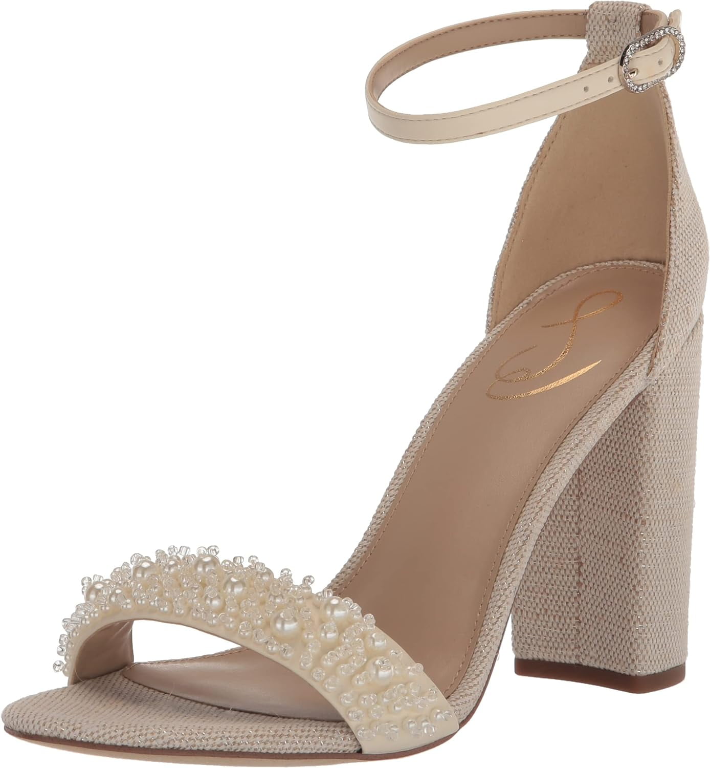 Sam Edelman Women s Yaro Ivory Perla Dress Shoes 10M Block Heel Sandal Walmart