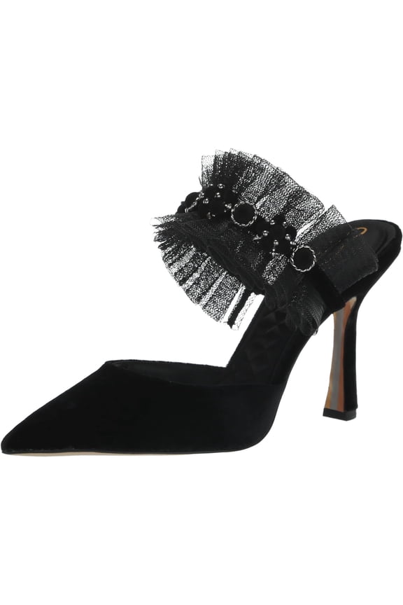 Women's Hughes Mule Pump Black Velvet 7M