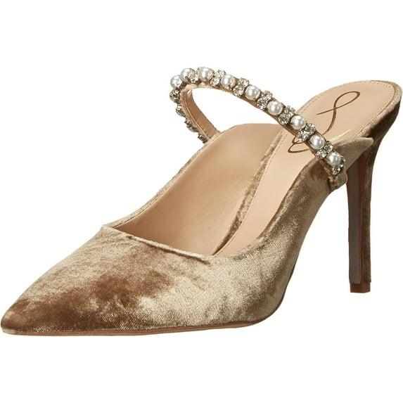 Sam Edelman Women's Hyland Mule Pumps Mushroom Velvet 10M