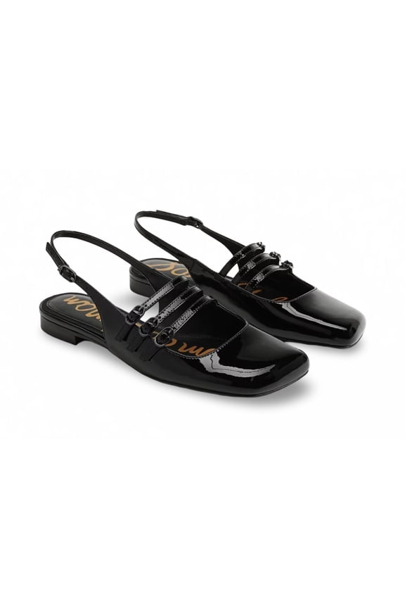 Women's Ilona Slingback Flats Black Patent 8M