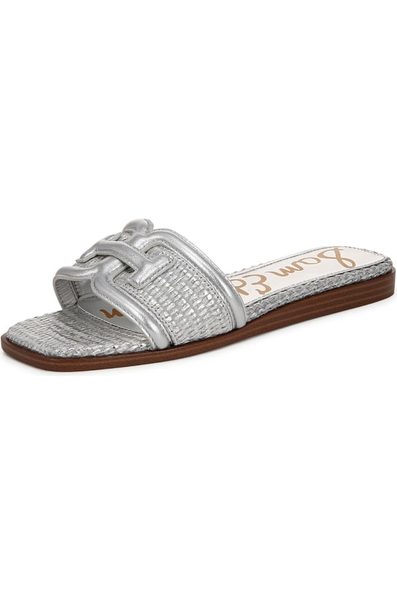 Women's Irina Flat Sandal Silver Raffia 7.5M