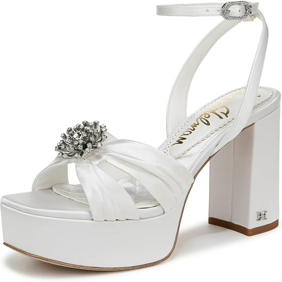 Sam Edelman Women's Janelle Platform Dress Sandal Bright White 10.5M