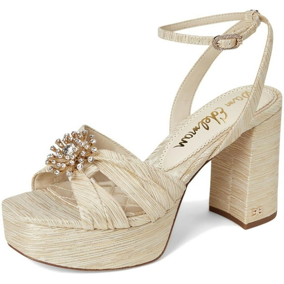 Sam Edelman Women's Janelle Platform Dress Sandal Soft Gold 9M