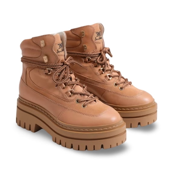 Sam Edelman Women's Kace Lace up Lug Sole Boot Cashew/Tan 9.5M