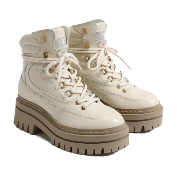 Sam Edelman Women's Kace Lace up Lug Sole Boot Modern Ivory 9.5M