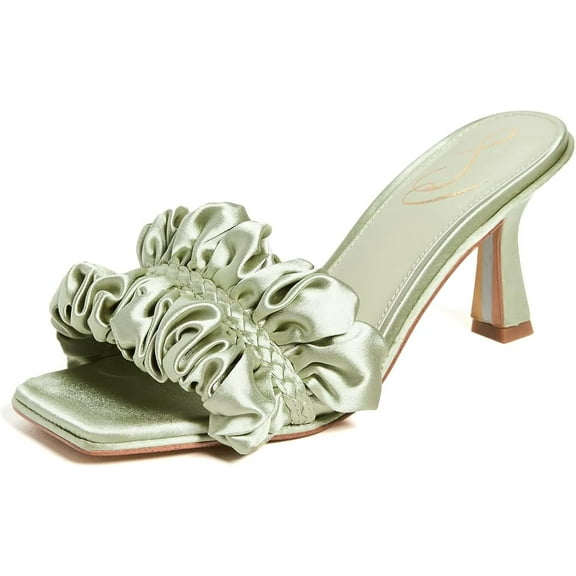 Sam Edelman Women's Kady Heeled Sandals Pistachio Satin 7.5M