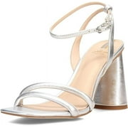 Sam Edelman Womens Kia Soft Silver Smooth Heeled Sandal 10W