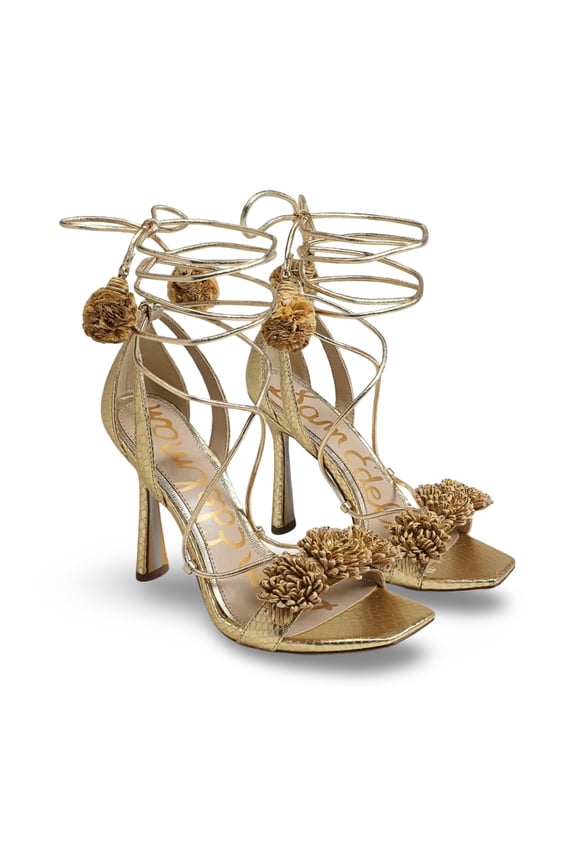 Women's Leela Gold Faux Leather Dress Sandals 7M