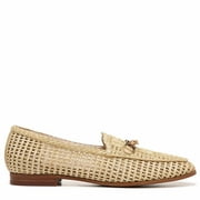 Sam Edelman Lowell Natural Woven Leather Classic Chain Detailed Vamp Loafers (Natural, 5.5)