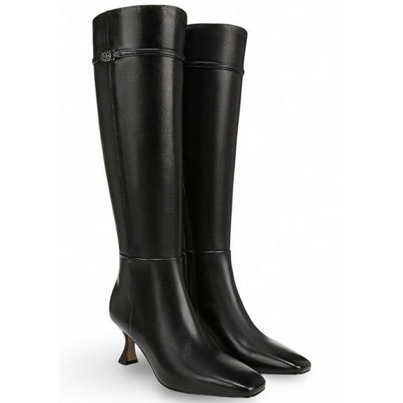 Sam Edelman Women's Lyla Knee High Boot Black Leather Wide Calf 9.5M