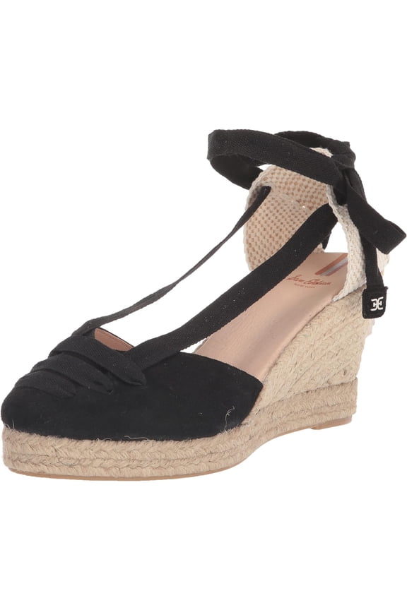Women's Margherita Wedge Sandals Black Suede 6M