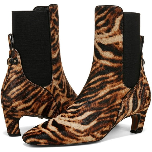 Sam Edelman Women's Margo Kitten Heel Bootie Tiger Brown Multi 9.5M
