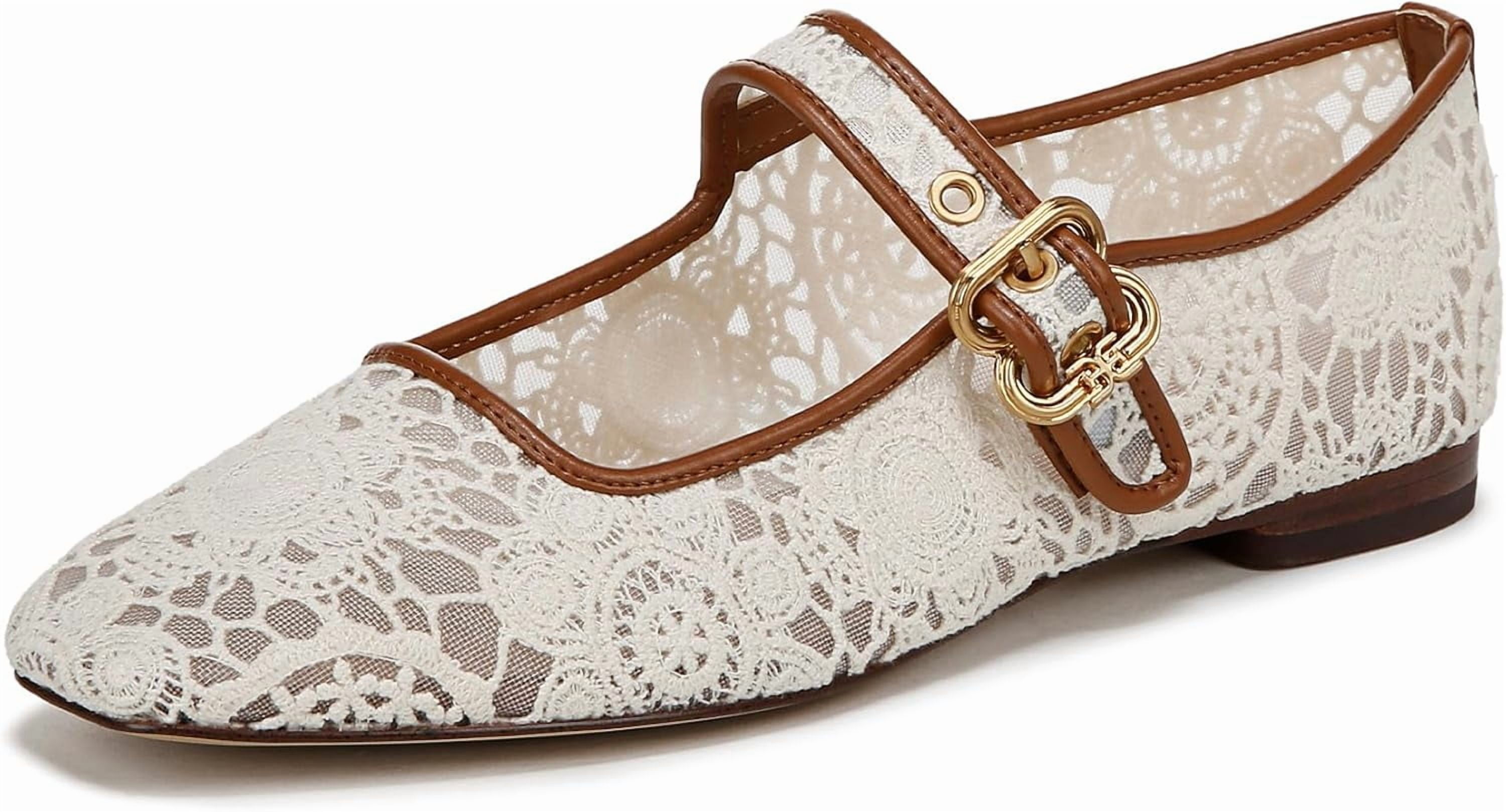 Sam Edelman Women's Michaela Mary Jane Flats Natural Floral