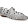 thumbnail image 1 of Sam Edelman Women's Michaela Shine Mary Jane Flats Soft Silver 5M, 1 of 5