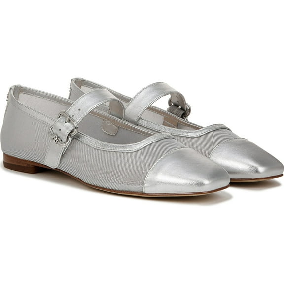 Sam Edelman Women's Miranda Mary Jane Flat Soft Silver 8M